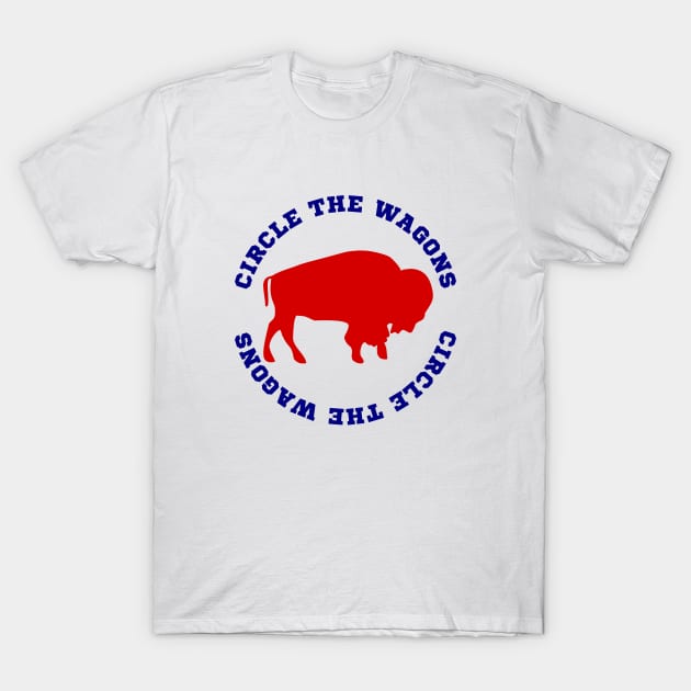 Buffalo Football Circle the Wagons T-Shirt by LaurenElin